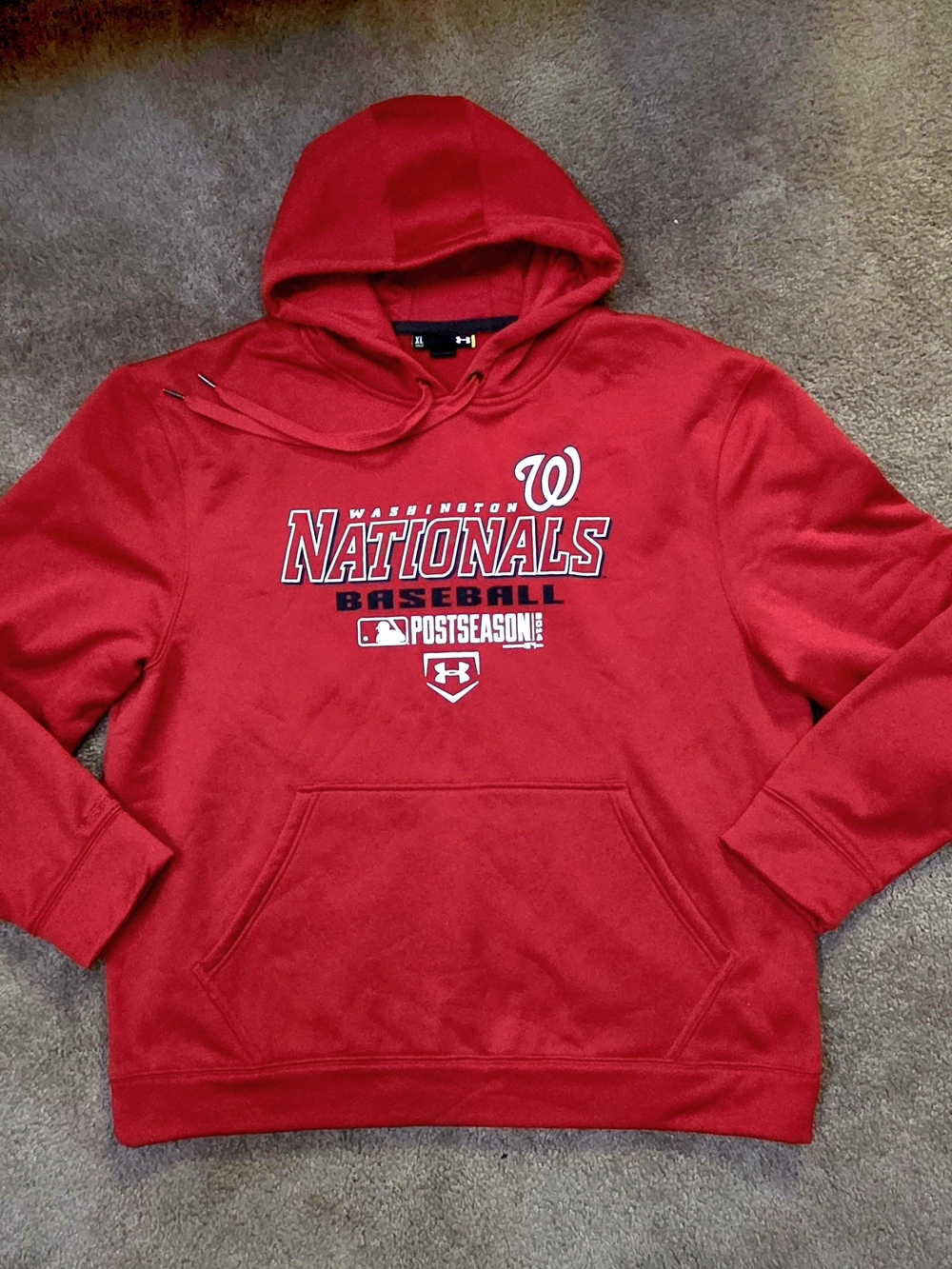 Under Armour Red Washington Nationals Crewneck Hoodie